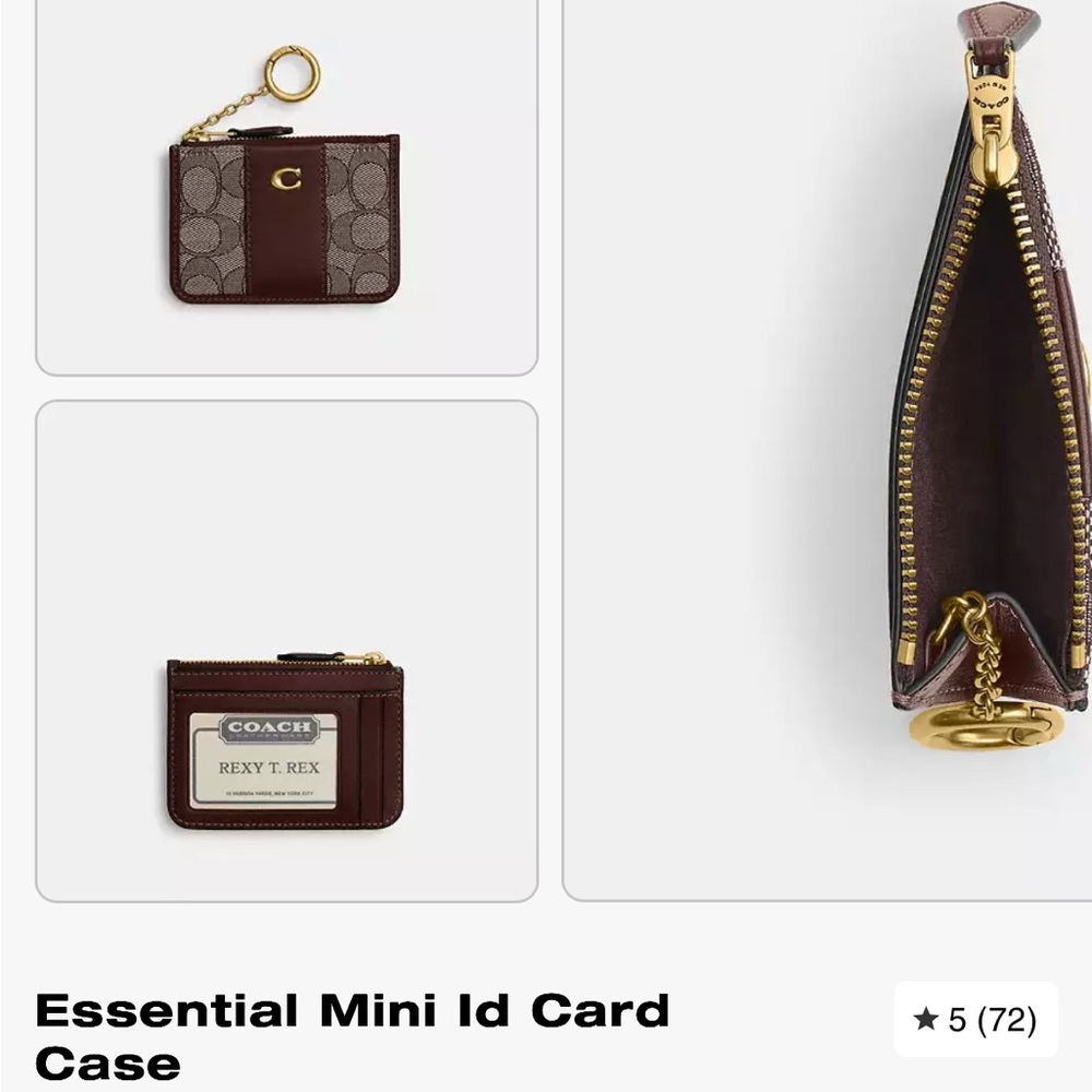 Coach Signature Brown and Gold Card Holder